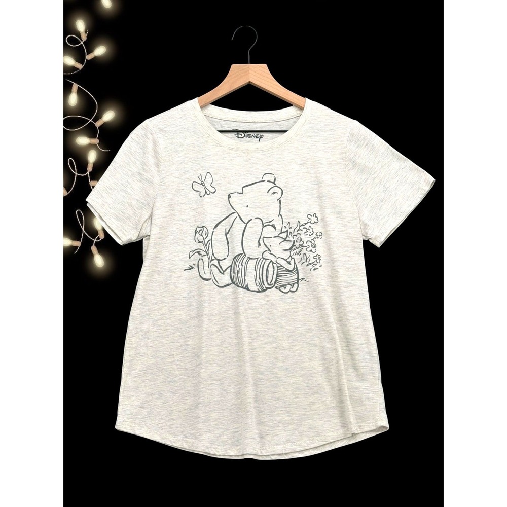 Disney Winnie the Pooh Piglet Sketch Graphic Heathered T-Shirt Gray L